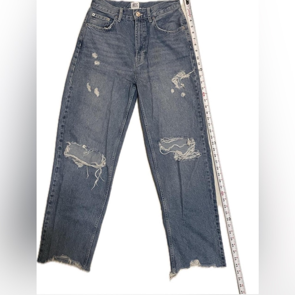 Distressed Blue Jeans